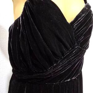Express 90s Black Velvet Silk Blend Dress 6 Cocktail Dance Whimsigoth Drape Wrap
